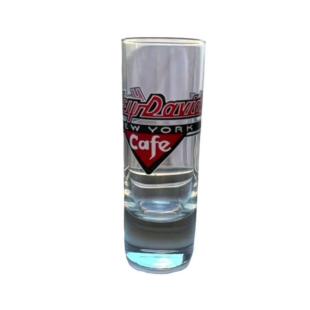 Harley Davidson Cafe New York‎ Tall Shot Glass Motorcycles 4” H
